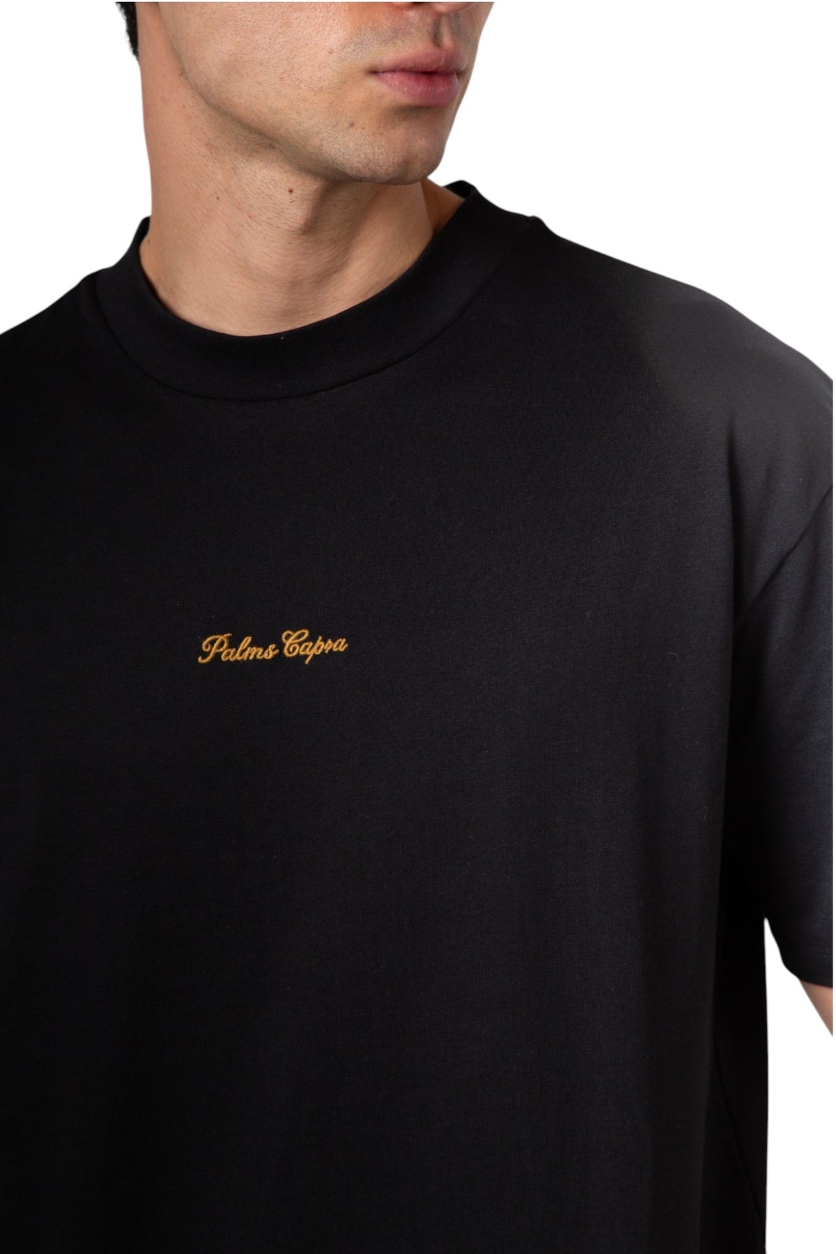 Palms Embroidered Black Tshirt