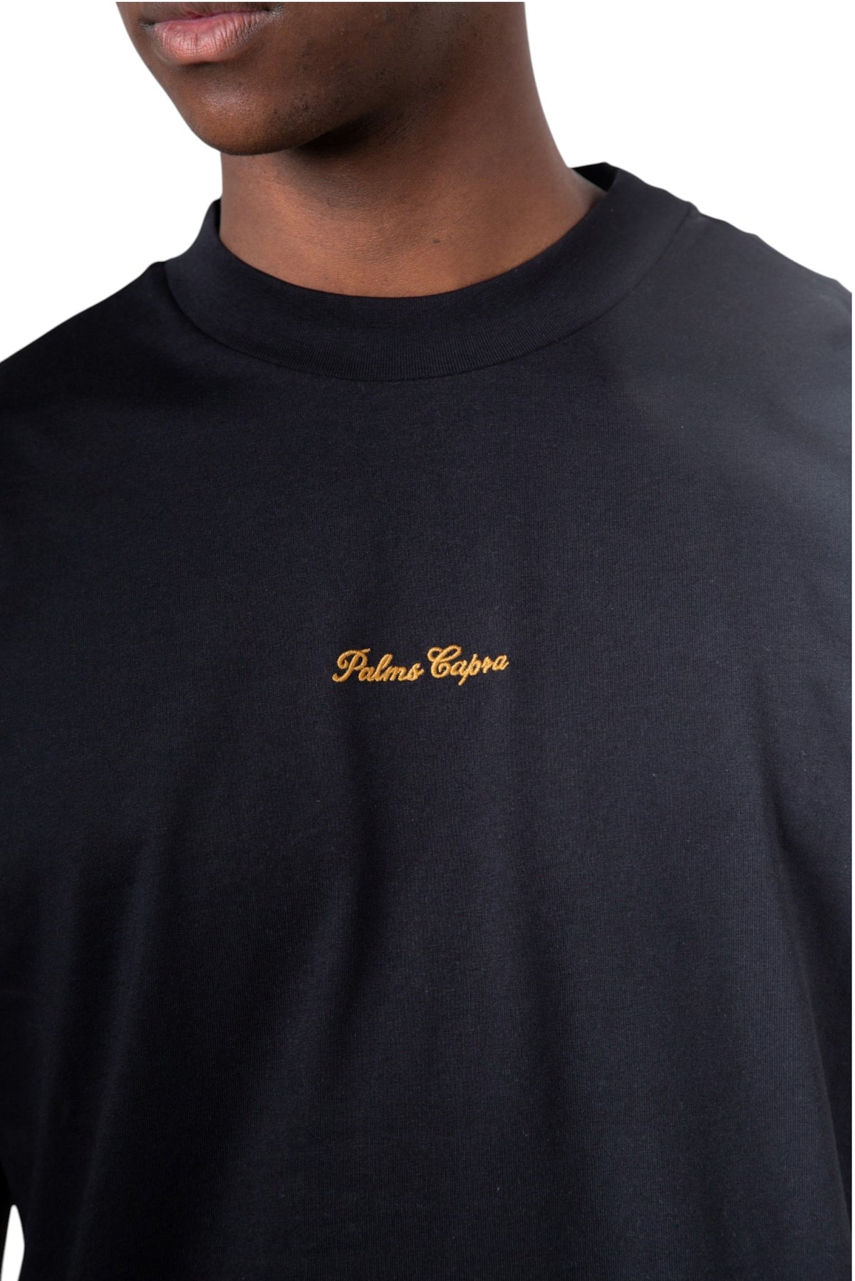 Palms Embroidered Black Tshirt