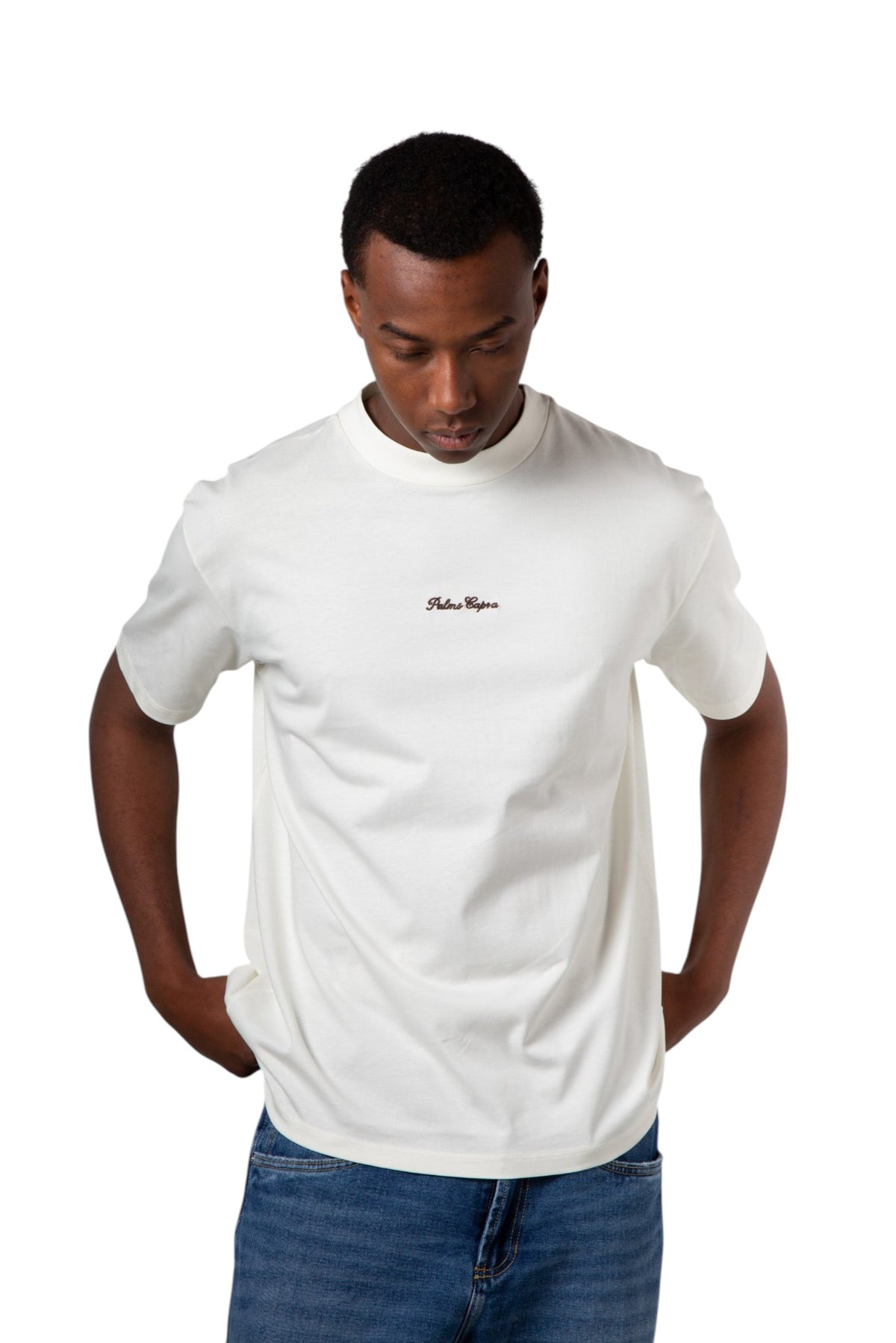 Palms Embroidered Ivory Tshirt
