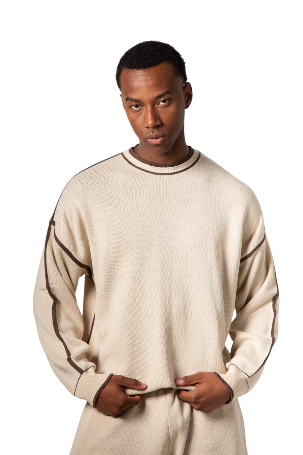 Palms Beige Crewneck Knit