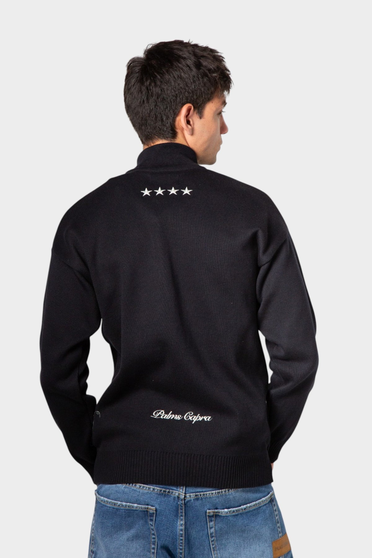 Monogram Blue Full-Zip Knit