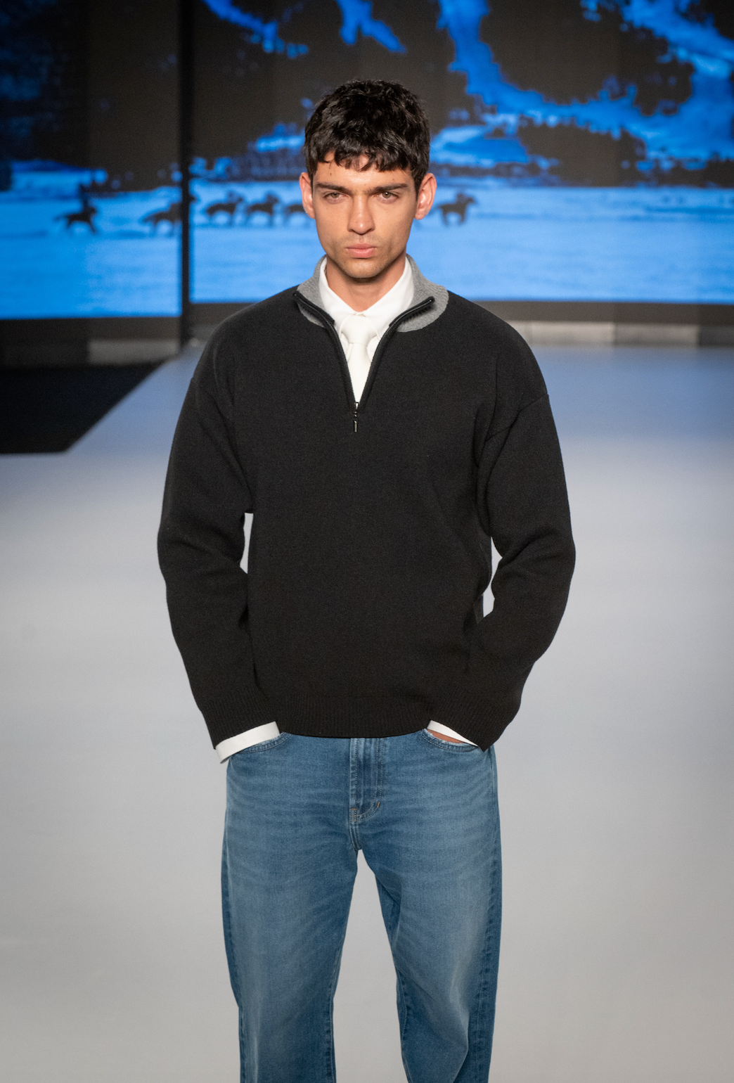 Palms Black Quarter Zip Knit