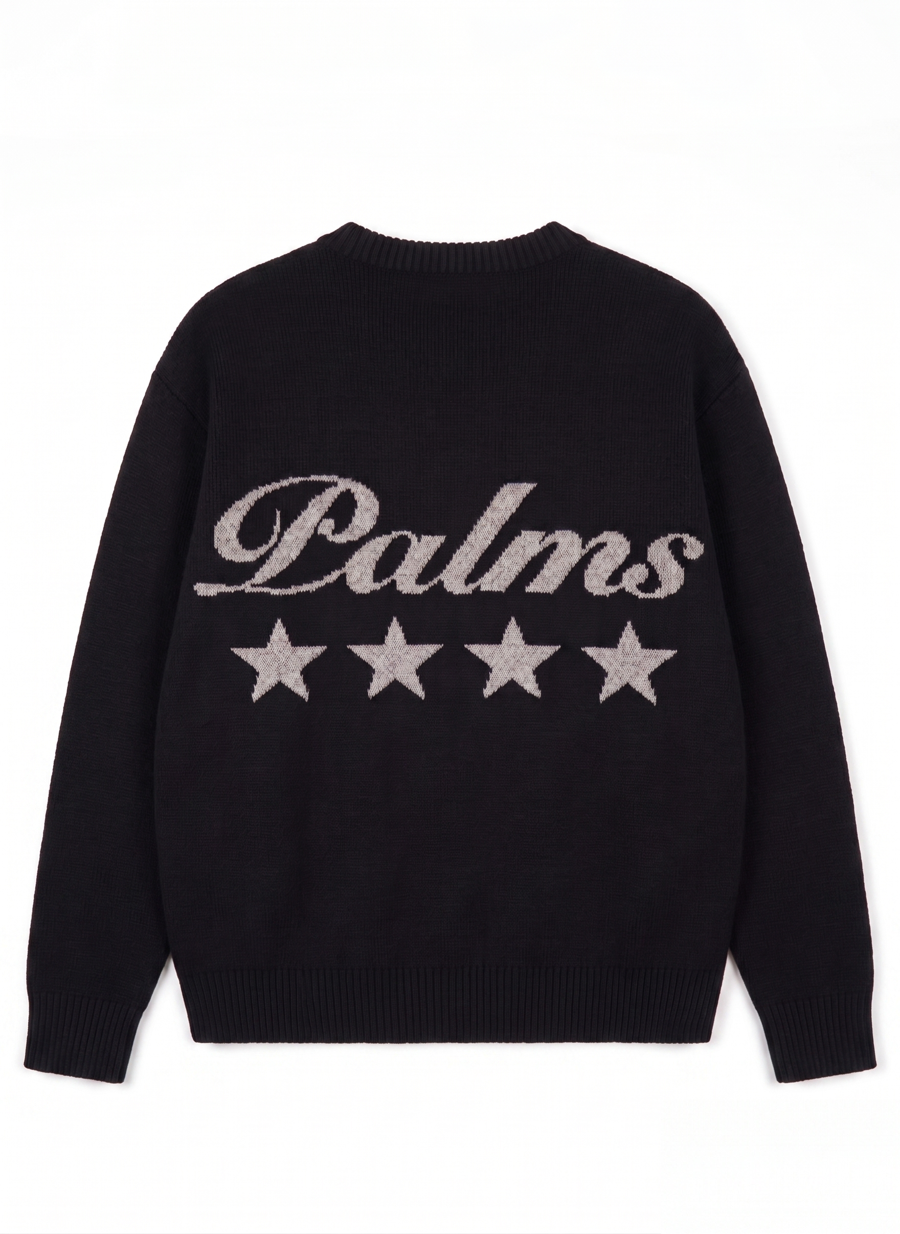 Stars Black Crewneck Knit