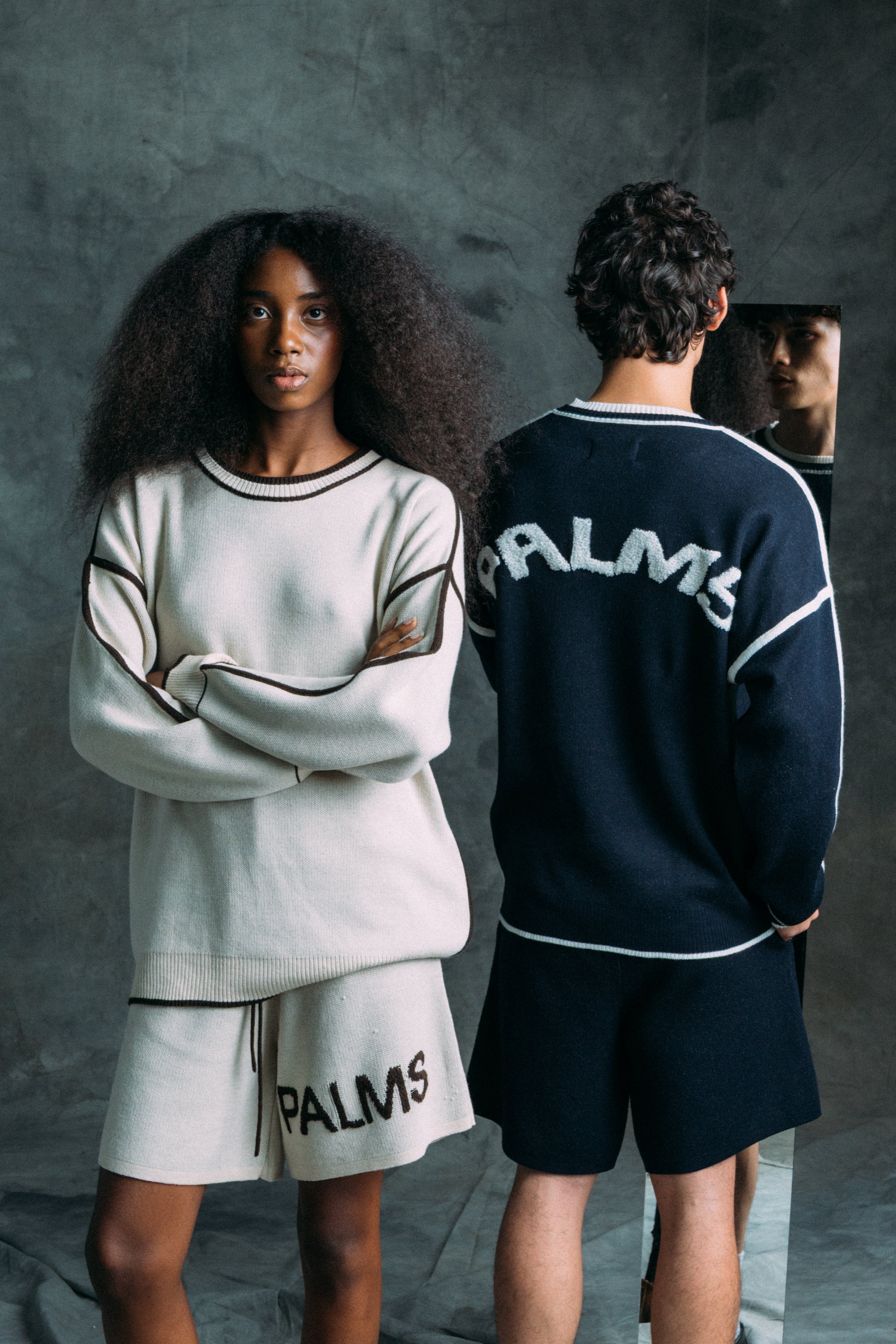 Palms Beige Short Knit