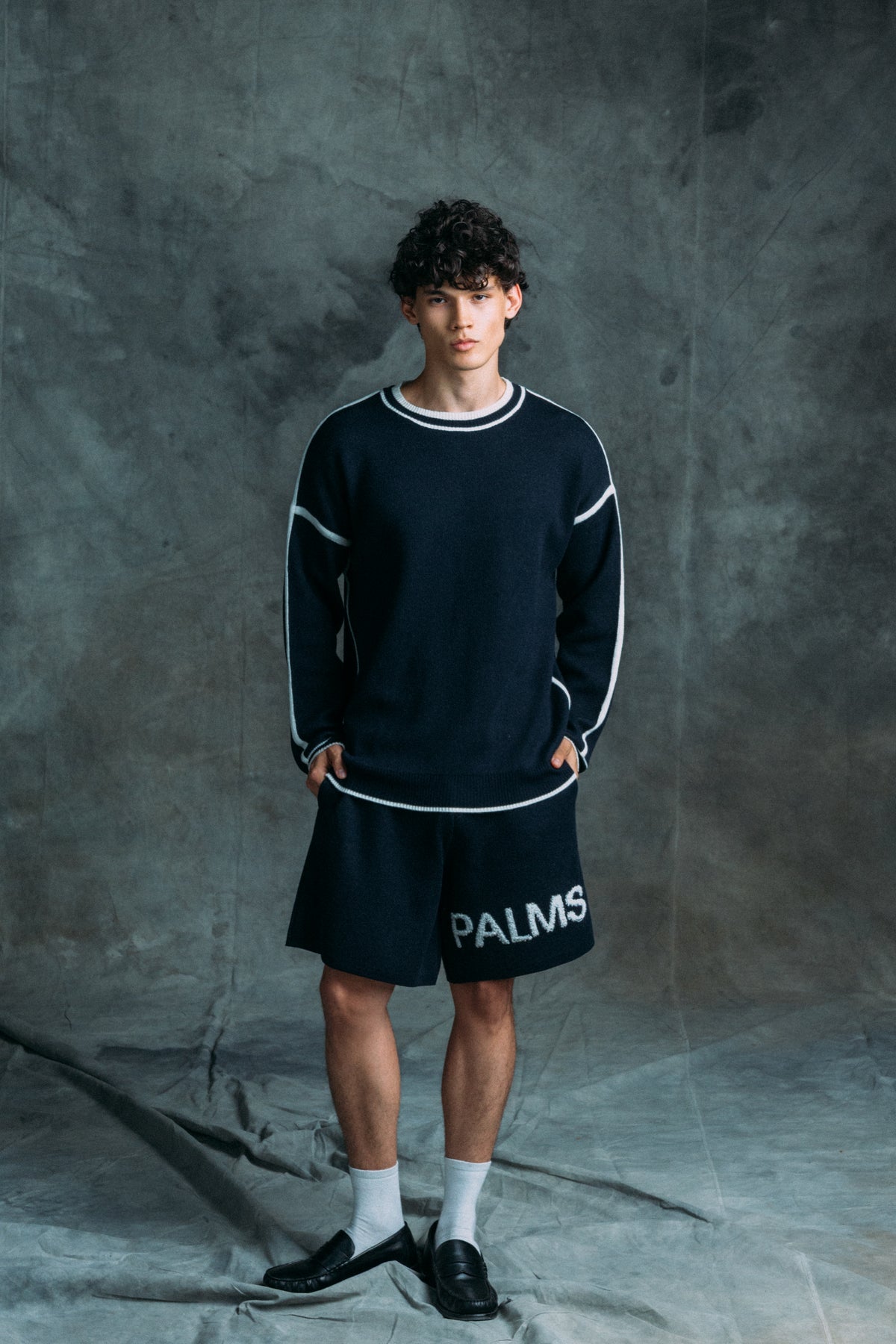 Palms Blue Crewneck Knit