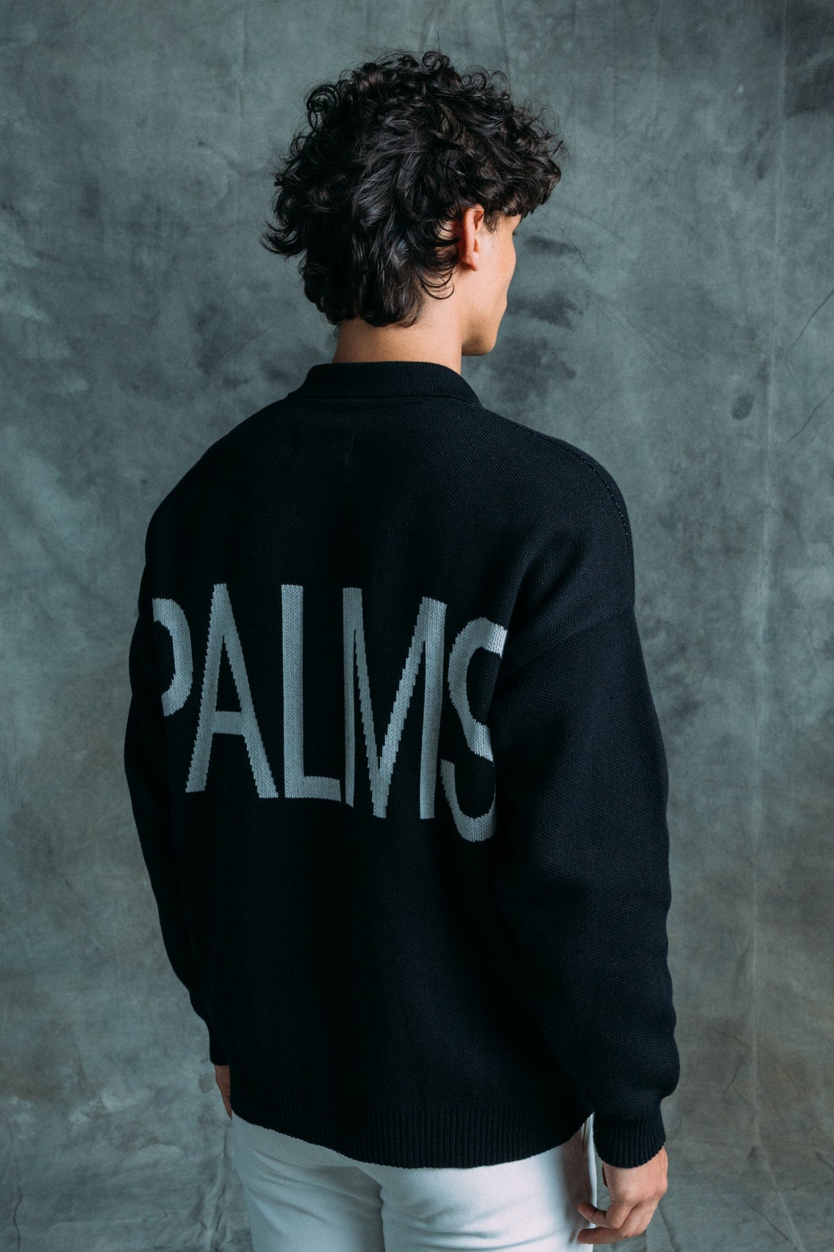 Palms Blue Full Zip Knit
