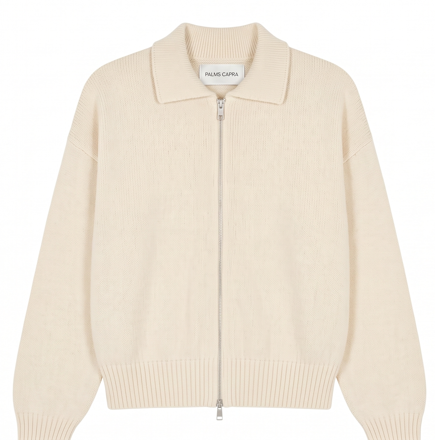 Palms Ivory Full Zip Knit